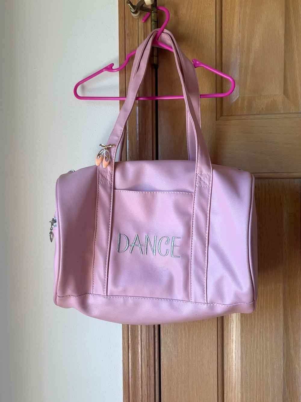 🤍Embroidered Pink Dancer Duffle bag, Dance Gift, girls dance duffle🤍